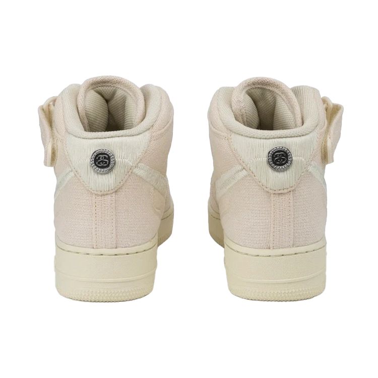 Stussy X Nike Air Force 1 Mid Fossil Unisex Sneakers Tan DJ7841-200