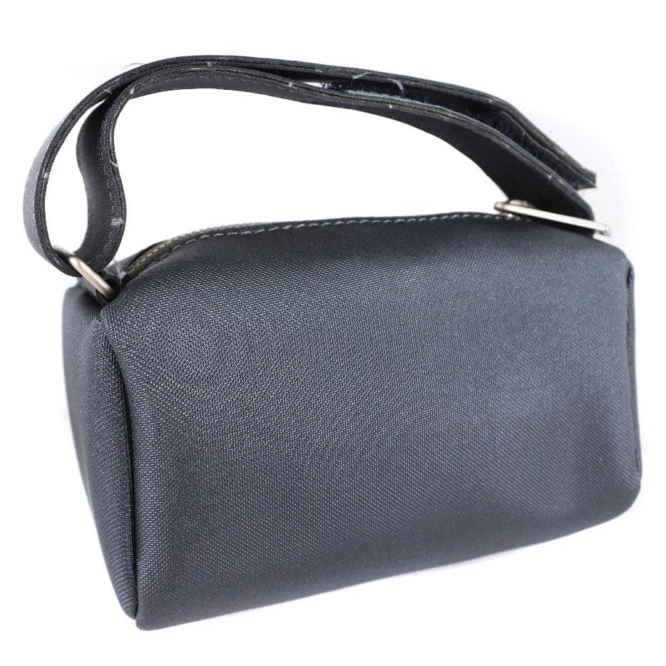 CHANEL Pouch vintage logo gray Nylon Women Used