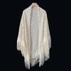 Versatile 140×140cm Lace Shawl Hollowed-out Design Breathable Tassel Shawl Elegant Evening Gown Shawl for Women