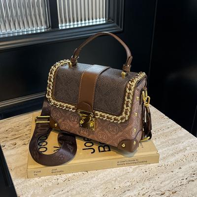 A High-end PU Material Retro Color Fashion Shoulder Bag, Light Luxury, Low-key, Gorgeous, Temperament.