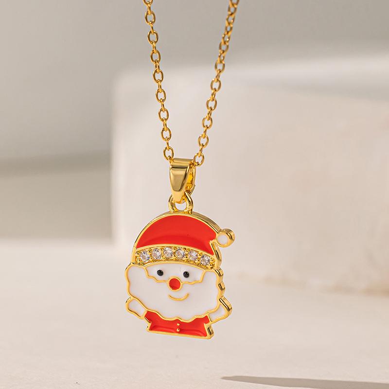 

Cute Cartoon Christmas Pendant Necklace For Women Girls Trendy Versatile Santa Claus Boots Gloves Hats Necklace Festival Gifts as the picture