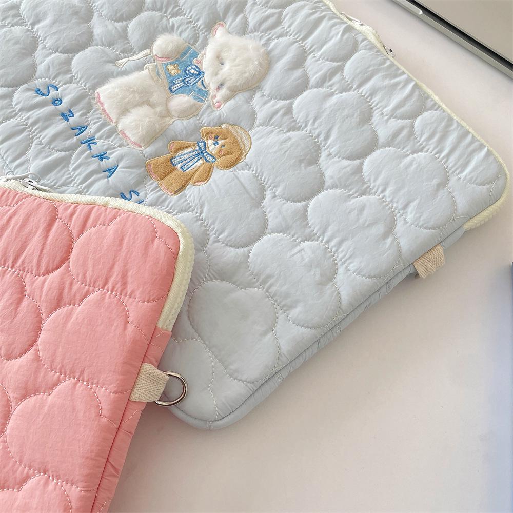 Soft Cloud Cartoon Embroidered iPad/Tablet Bag, 13/14 Inch Laptop Storage