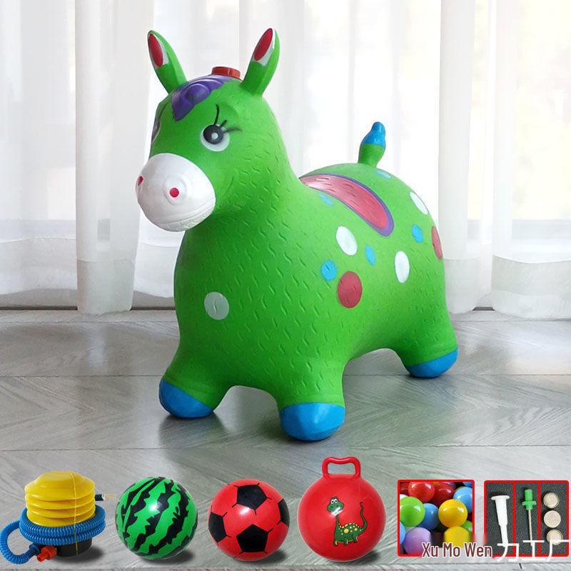 Extra Large Inflatable Bouncy Horse with Music - Thickened Leather Ride-On Pony for Children