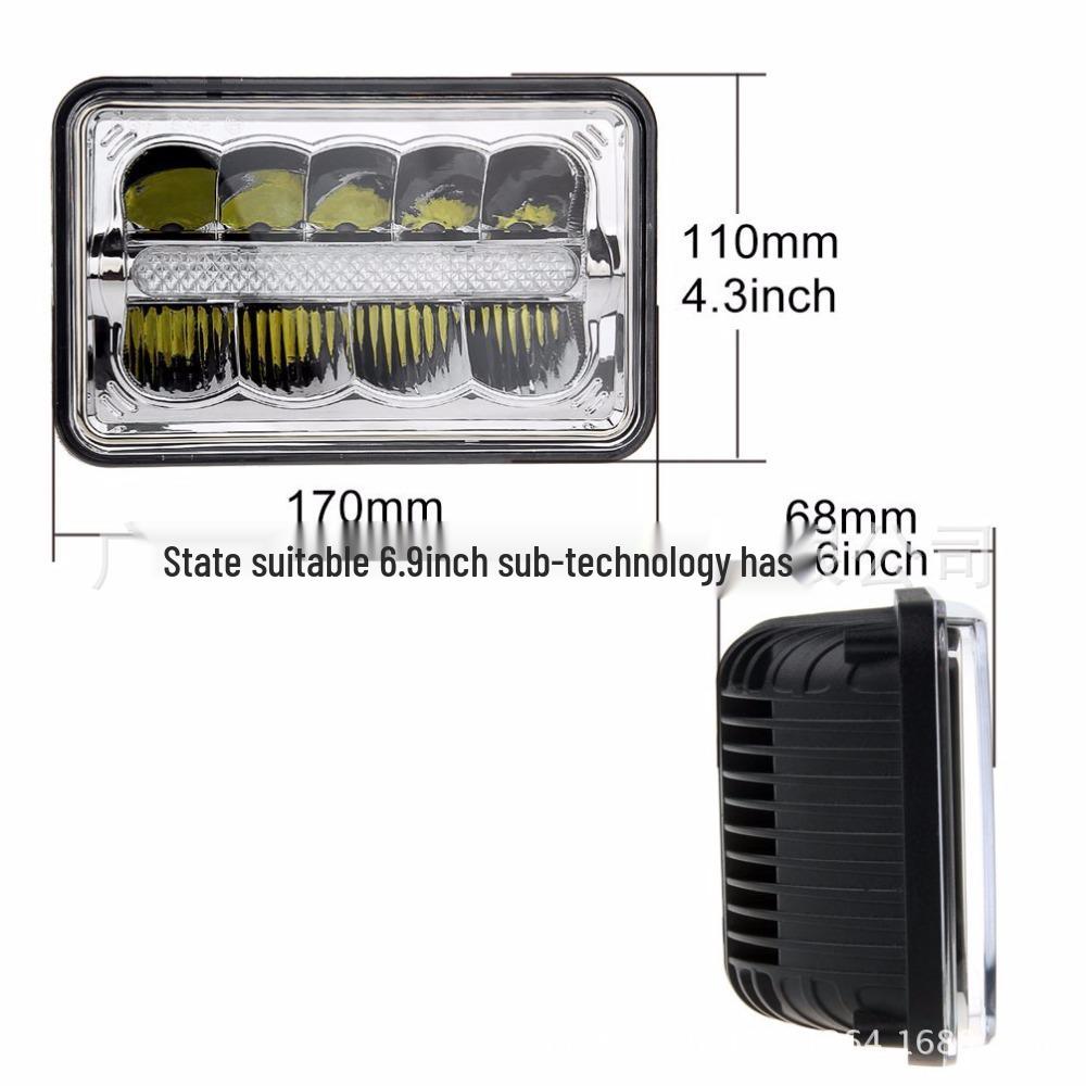 4x6 LED Headlight for Jeep: High/Low Beam Off-Road Truck Modification