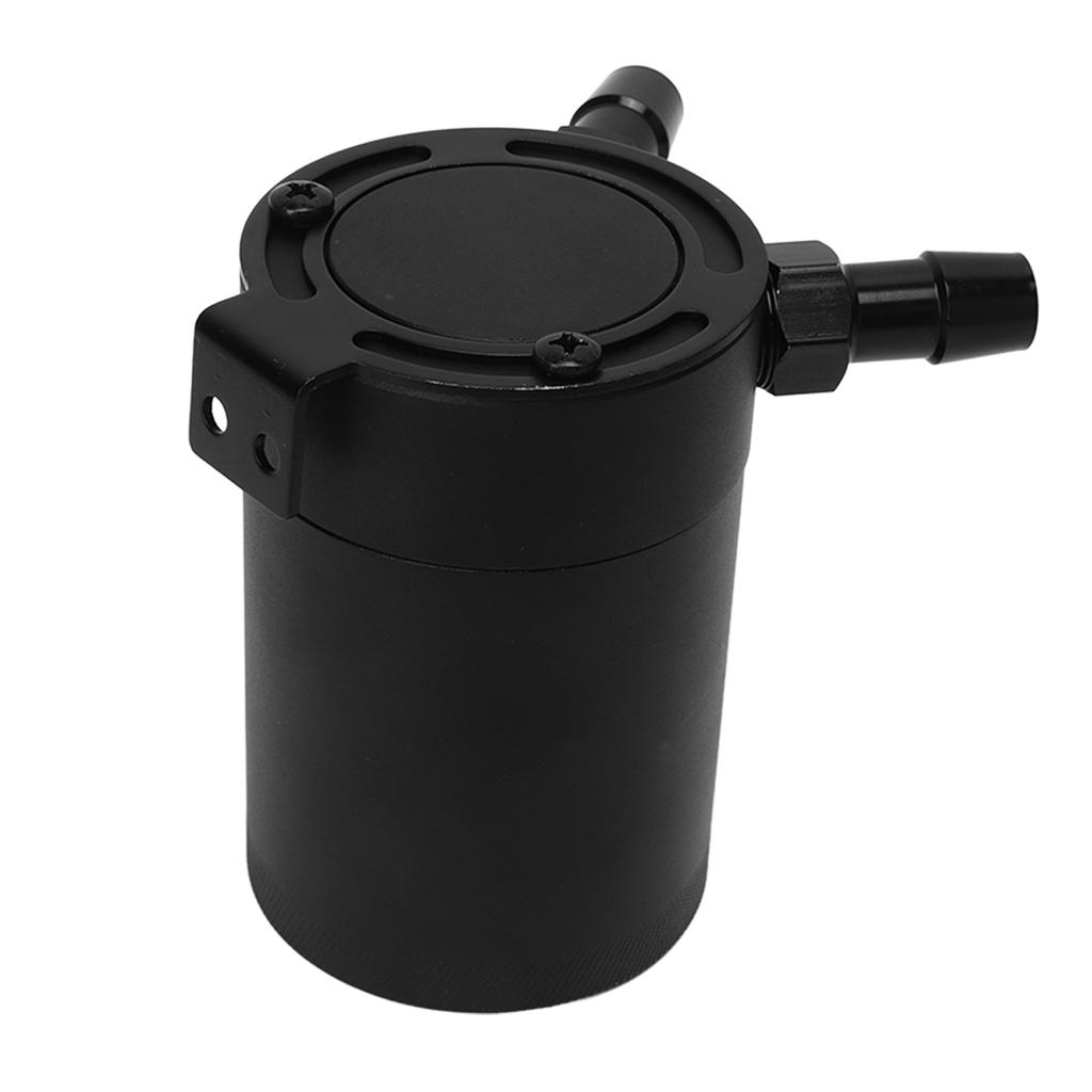 2 Port Oil Catch Can with Drain Valve 300ml Aluminum Alloy Universal Oil Catch Baffled Tank