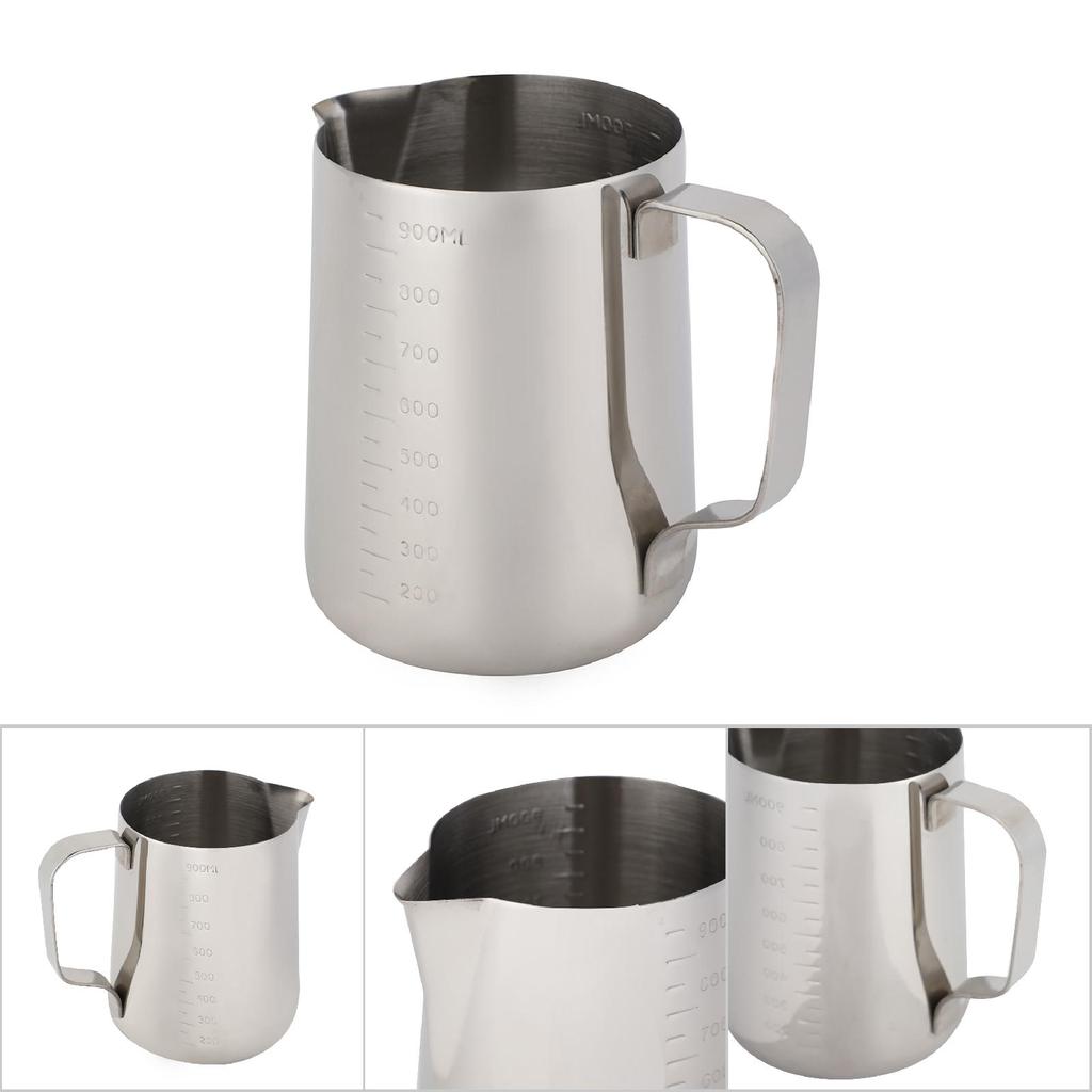 Stainless Steel Measuring Cup Coffee Jug Milk Frothing Pot Espresso Latte Pitcher(1000ml)
