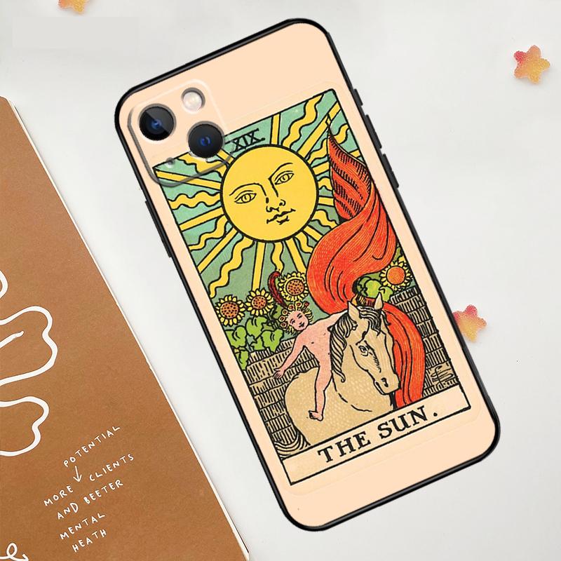 The SUN Tarot card Case For Apple iPhone 16 15 14 13 11 12 Pro Max Mini XR 15 16 Plus 16e Protective Cover