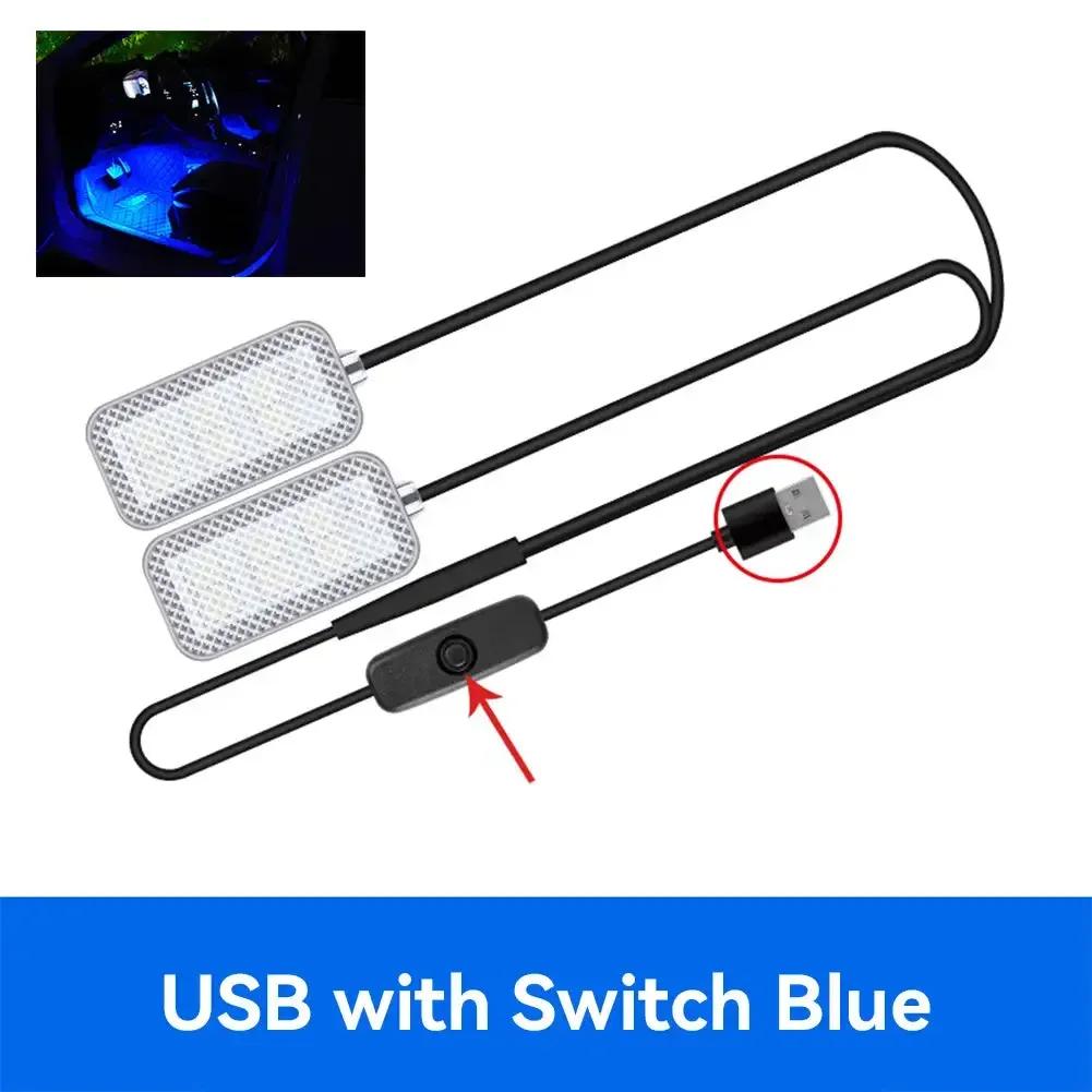 Car Ambient Mood Foot Light USB LED Car Backlight Atmosphere Light With Cigarette USB Lighter Lamp Strips Auto Accessories