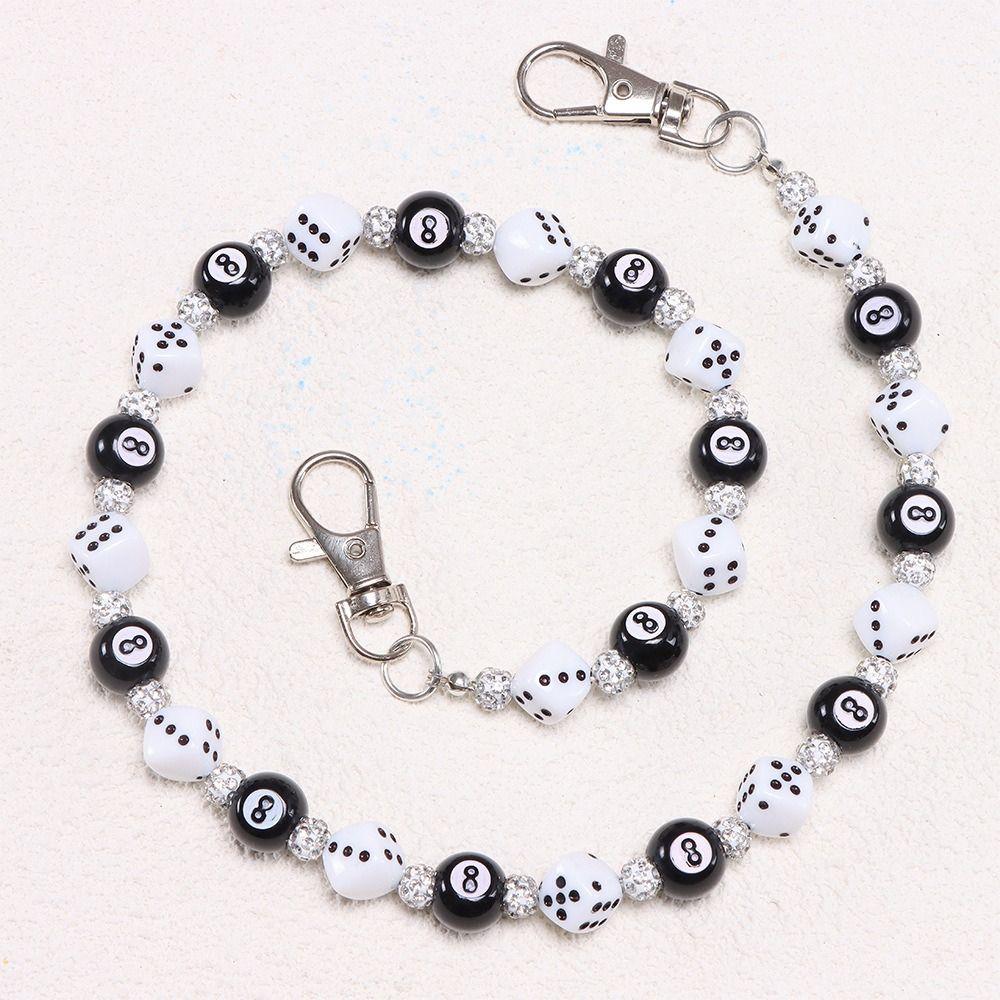 Billiard Ball Colorful Dice Waist Chain Jeans Chain Punk Belt Chain Metal Pants Chain  Male