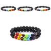 Natural Volcanic Stone Bracelet Colorful Energy Beads Wholesale Fashion Jewelry For Men And Women