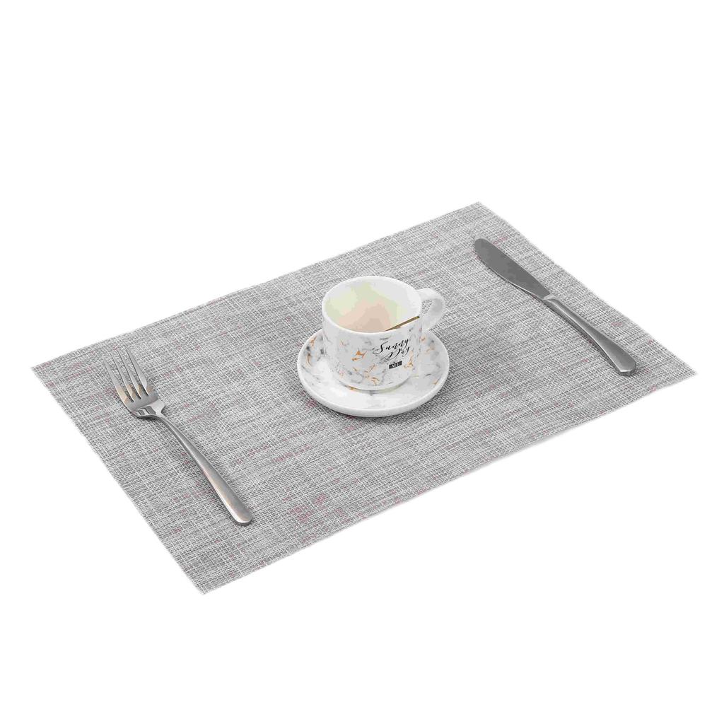PVC Heat-Resistant Western Table Placemat Washable Dual-Tone Teslin Series Dining Table Cup Mat