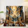 Ascended Jesus Angels Holy City  Printed Blanket for Living Room Bed Couch lunch break Soft Cozy Blanket for Friend's festival Gift