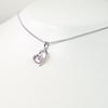 [Your and My Jewelry Box] SV Natural Pink Tourmaline Double Open Heart Pendant Necklace 14188 [October Birthstone] [Gift Wrapped]