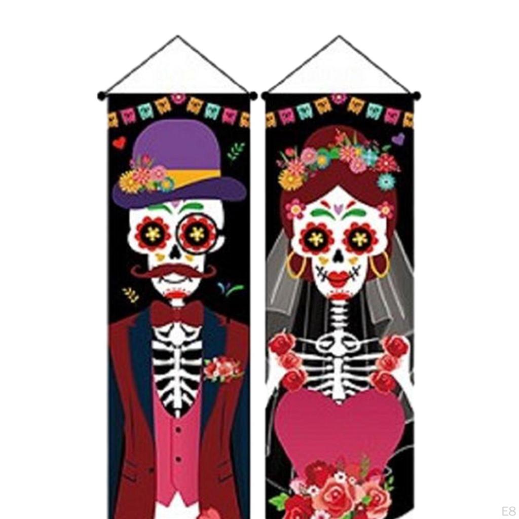 Banner de Halloween Ușă agățată Semne creative, ușoare, pentru interior, în aer liber, pentru verandă, pentru curtea cluburilor