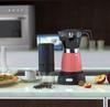 Electric Aluminum Moka Pot: Italian Style Plug-in Coffee Maker with Visible Brewing, Black Coffee Model