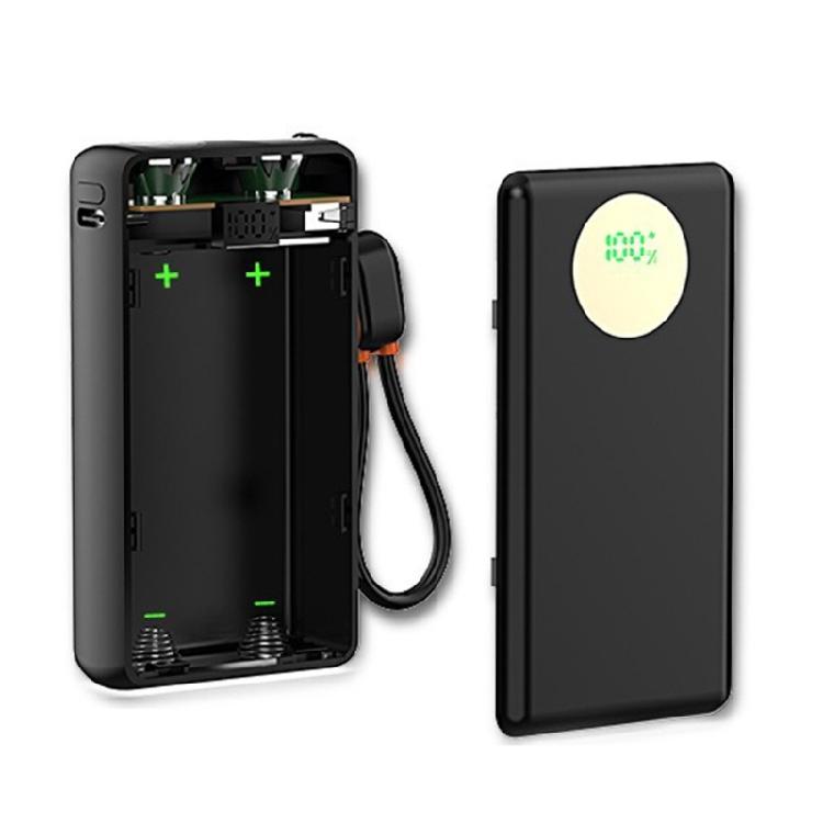 Fast Charge Power Banks DIY Kit 2x21700 Battery Case Shell Not Require Welding Double LED Digital Display Battery Case