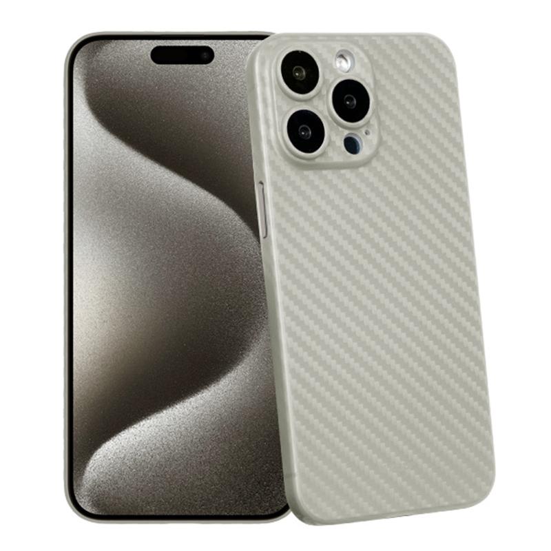 

KZDOO For iPhone 15 Pro Max Carbon Fiber Texture Back Case PP Cell Phone Cover Black