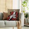 Miss Bunny Lapin Resting Pose Pillow Cover, Traditional Cute Cushion Case For Sofa Living Room Bedroom Office Home Decor, Insert