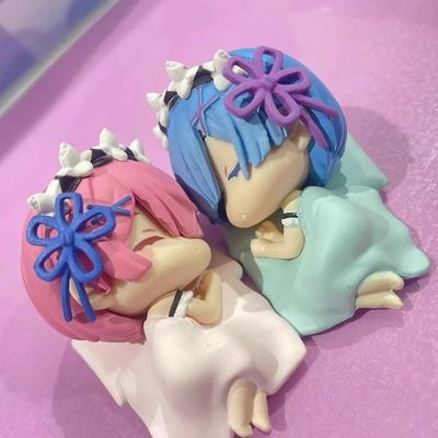 Re Starting Life Another World Sleeping Series Gashapon Toys Rem Ram Anime Lovely Figure Model Ornaments ZERO In Kid Friendly Entertaining Fun Play