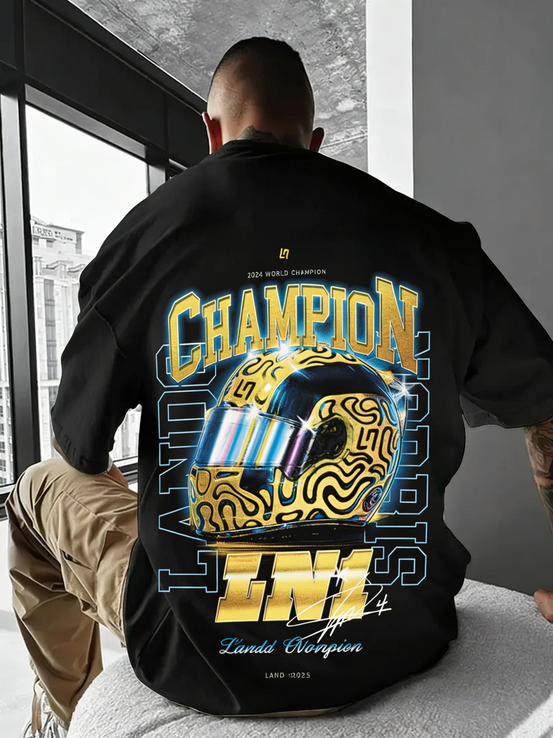 

2025 New LN1 Grandstand 25 Jersey Lando Norris Extreme Sports Breathable Pure Cotton Fashion Casual Short Sleeved Sweatshirt ... 5XL різнокольоровий