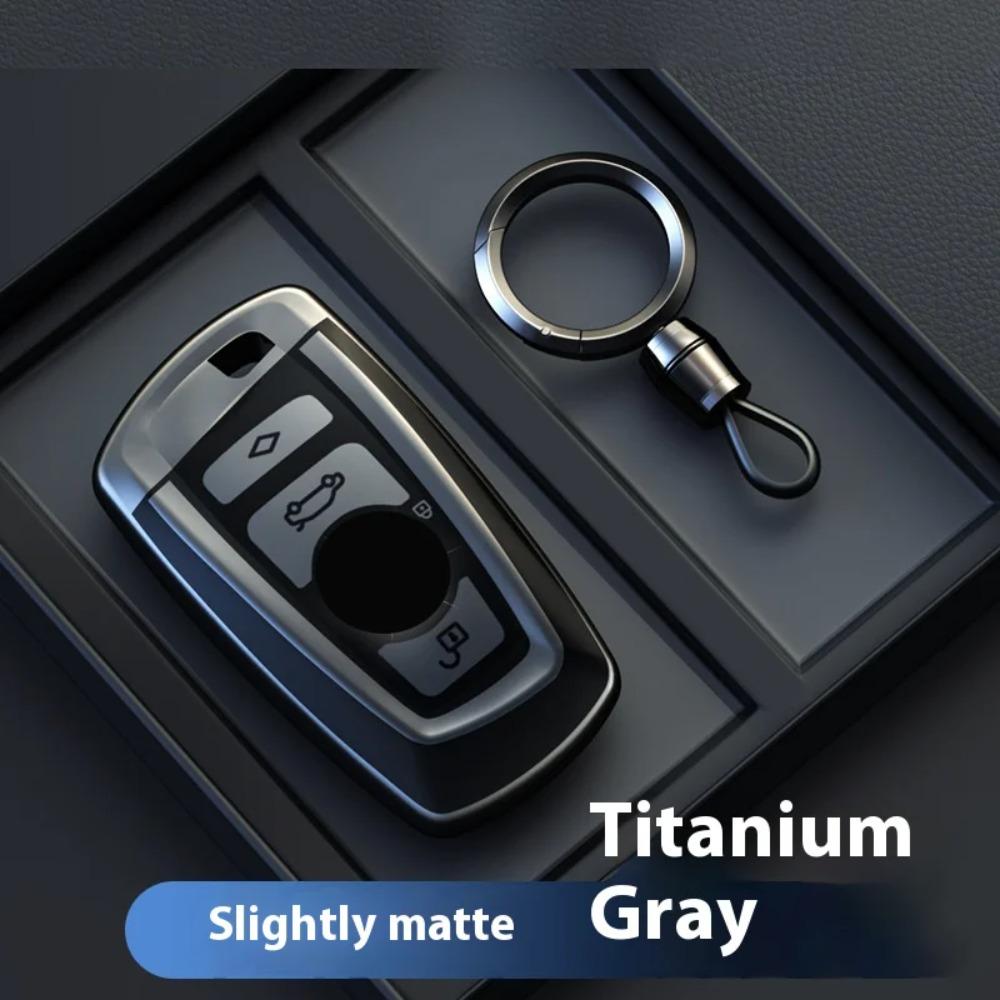 Titanium Gray for BMW 1 3 5 7 Series X1 X3 X4 X5 X6 F10 F20 F30 F34 F25 F31 M3 M4 E34 Remote Car Key Case Cover Holder Keychain