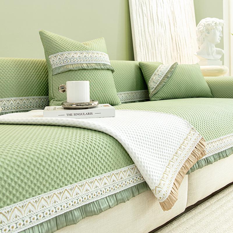 Light French Cool Bean Sofa Cushion Summer Mat Cushion Summer Non-Slip Leather Sofa Cover Towel