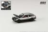 HJ64 1/64 Scale Toyota Sprinter Trueno GT APEX (AE86) JDM Style Carbon Fiber Bonnet, Silver/Black, Finished Product