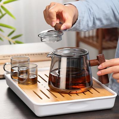 Japon Çaydanlığı Demleme Cam Çaydanlık Yüksek Sıcaklığa Dayanıklı Cam Çaydanlık Puer Çay Demleme Kazanı Pu Erh Gaiwan Seti Bardak