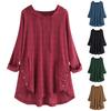 Women Top Loose Checked Long Sleeves Pullover Drawstring Dress Up Hooded A-line Plus Size Fall Shirt Female Clothes