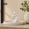 3D Molded Couple Figure Printed One Heart Statue, Abstract Hugging Lovers Figurine with Stable Base, Minimalist Burr-free Contour Ornament