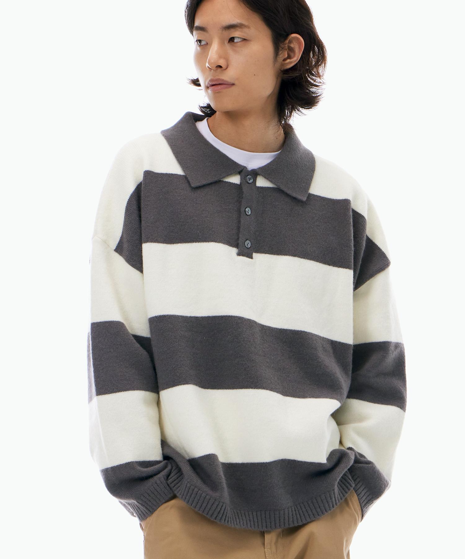 Biel Rugby Stripe Knit Grey M