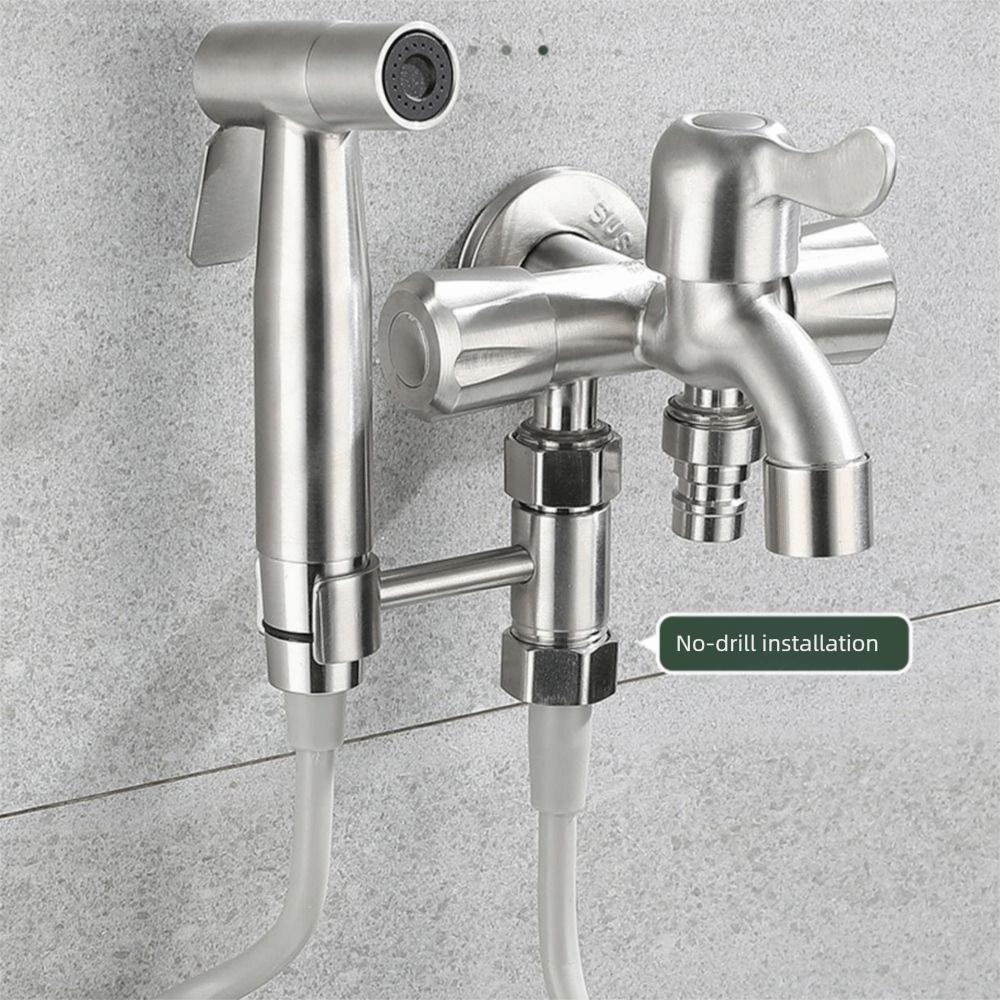 One in Three Out Three Way Water Tap with Tape Angle Valve Faucet  Outdoor Bathroom