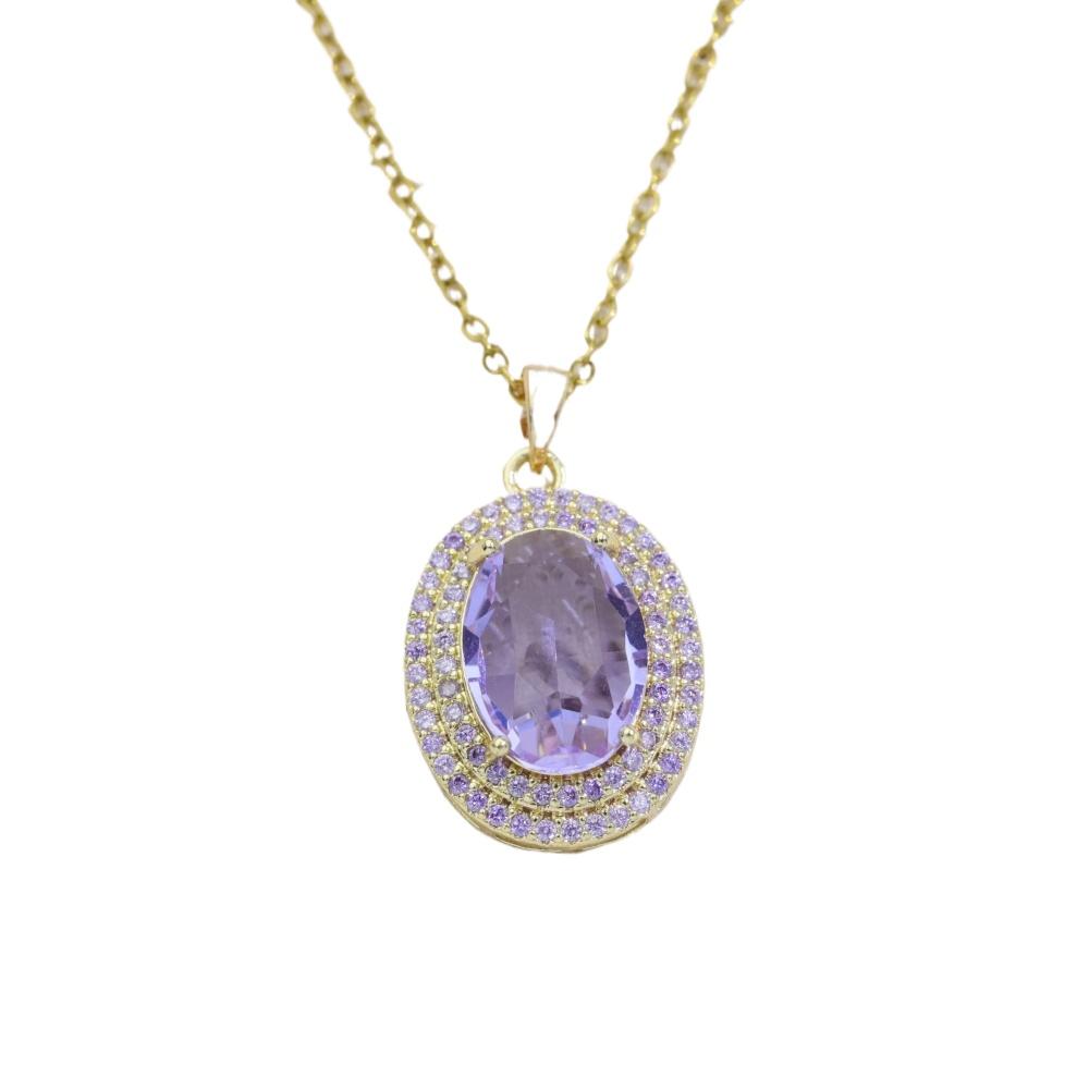 Luxury Oval Zirconia Pendant Necklaces for Women New Fashion Wedding Party Necklace Jewelry Accessories