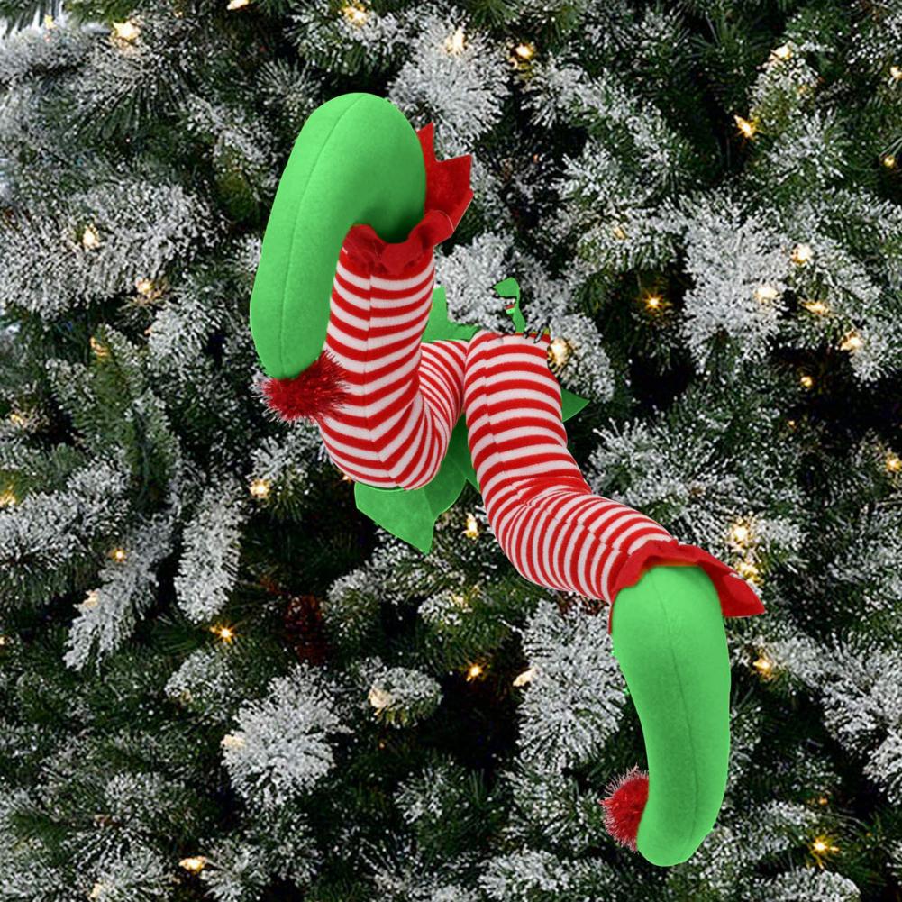 Decorative Long-lasting Christmas Tree Ornament Claus Elf Leg for Festival