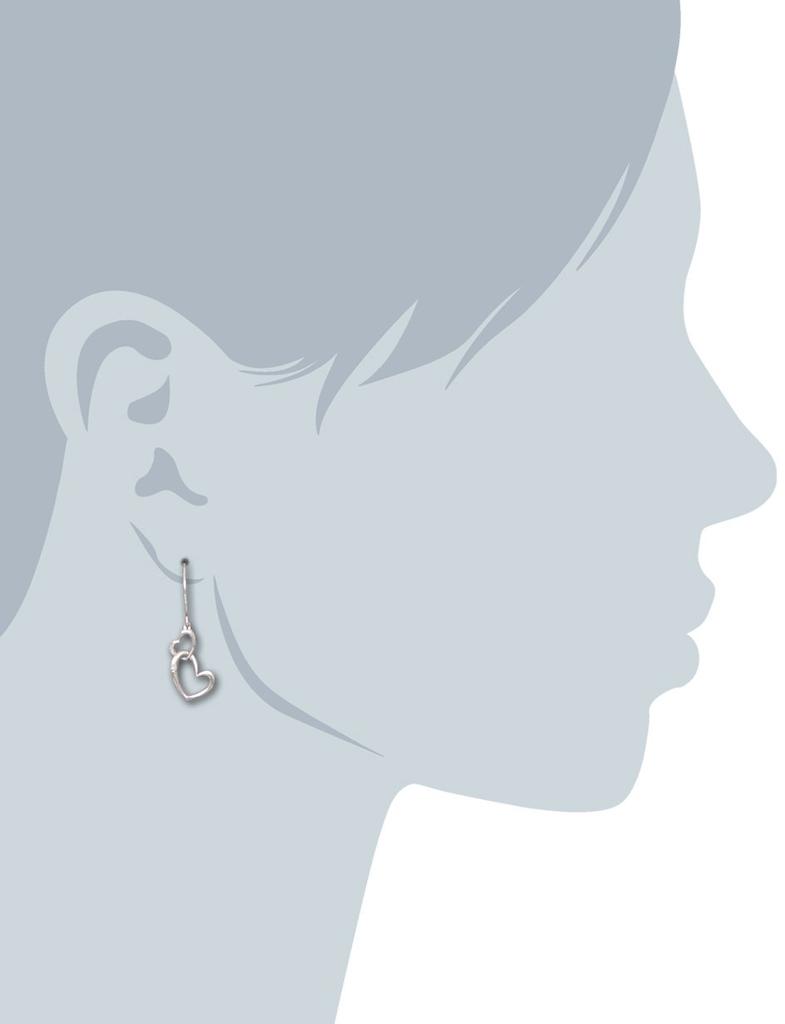 Platinum PT950 Diamond Dangle Double Heart Hook Earrings [Haute Pureté Platine] 0.012ct p-srum-di