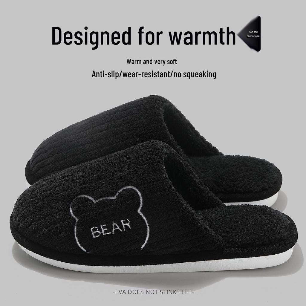 Pantofole Invernali da Uomo 2025 in Peluche di Cotone per Interni/Esterni - Suola Spessa e Tallone Coperto.