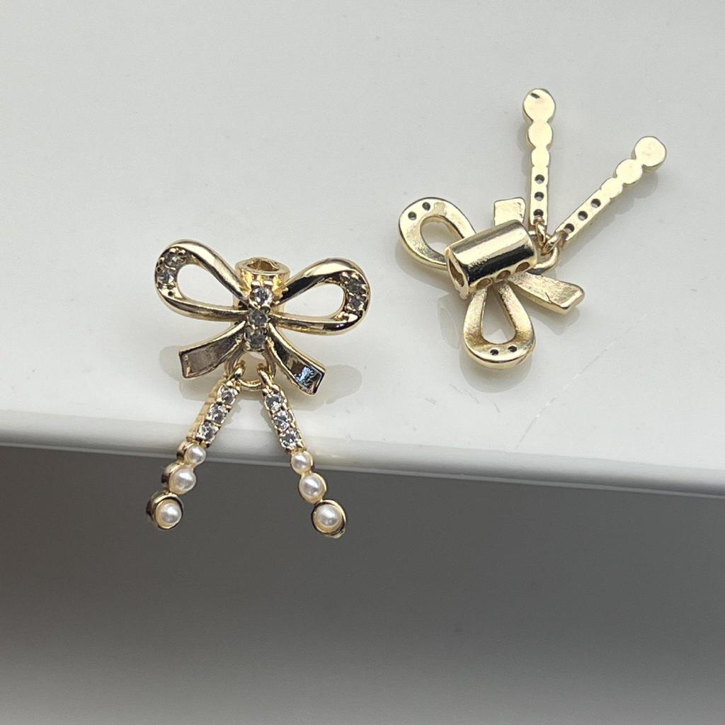 High Color Retention Pearl Bead Bow Pendant for DIY Handmade Accessories