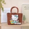 Colorful Imitation Rattan Woven Ladies' Picnic Handbag