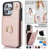 Ring Crossbody Leather Wallet Card Solt Phone Case for iPhone 16E 16 Pro Max 15 14 Plus 13 12 11 X SE 2022 Flip Purse Cover Bag