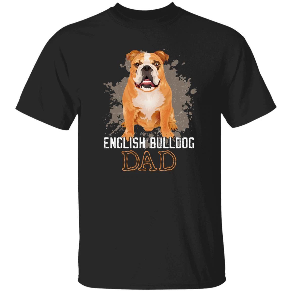 English bulldog dad Unisex t-shirt gift black navy dark heather S