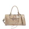 Glossy Faux Leather Duffel Bag Women's Fashion Shoulder Tote with Front Zip Pocket and Adjustable Strap