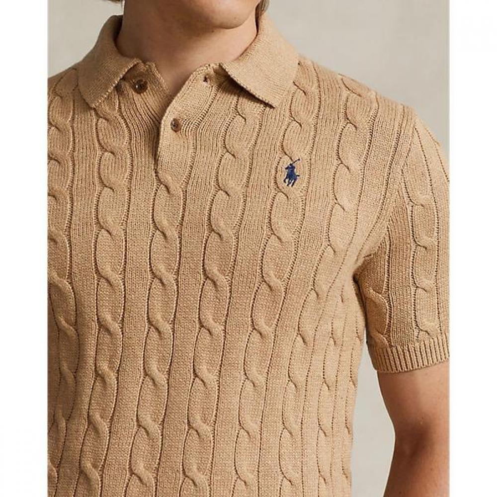 Polo Ralph Lauren Men S Cable Knit Cotton Polo Collar Sweater Model mnpoSwe1n820
