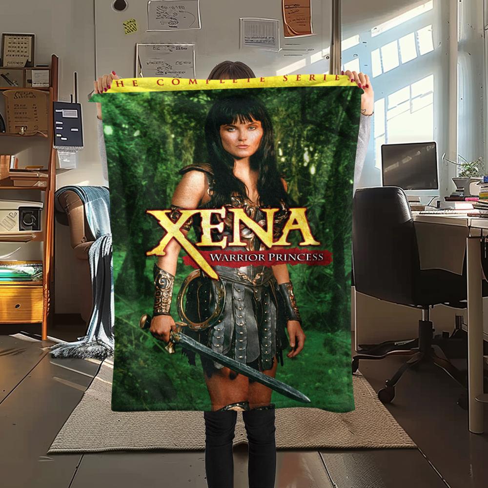 1PC Xena Warrior Print Flannel Blanket, High Quality Comfortable for All Seasons, Home Decor, Warmth and Comfort, Perfect for Christmas Gifts251
