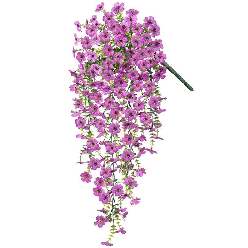 Artificial Morning Glory Flower UV Resistant Hanging Flowers Silk Morning Glory Garden Wedding Decoration Outdoor Hanging Plants