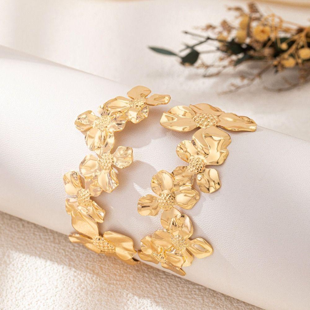 Metal Opening Arm Bracelet Gold Color Arm Bracelet Glamorous Armlet  Women's Accessories