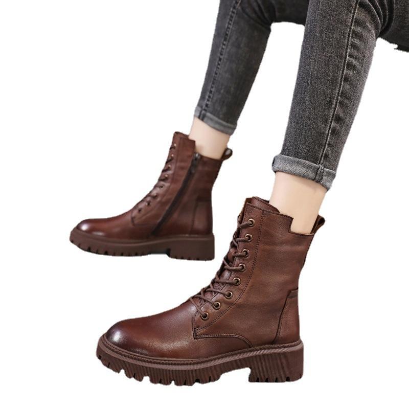 2025 Autumn and Winter New Boots Martin Boots Women's Platform Fashion Women's Boots Versatile British Style Short Boots