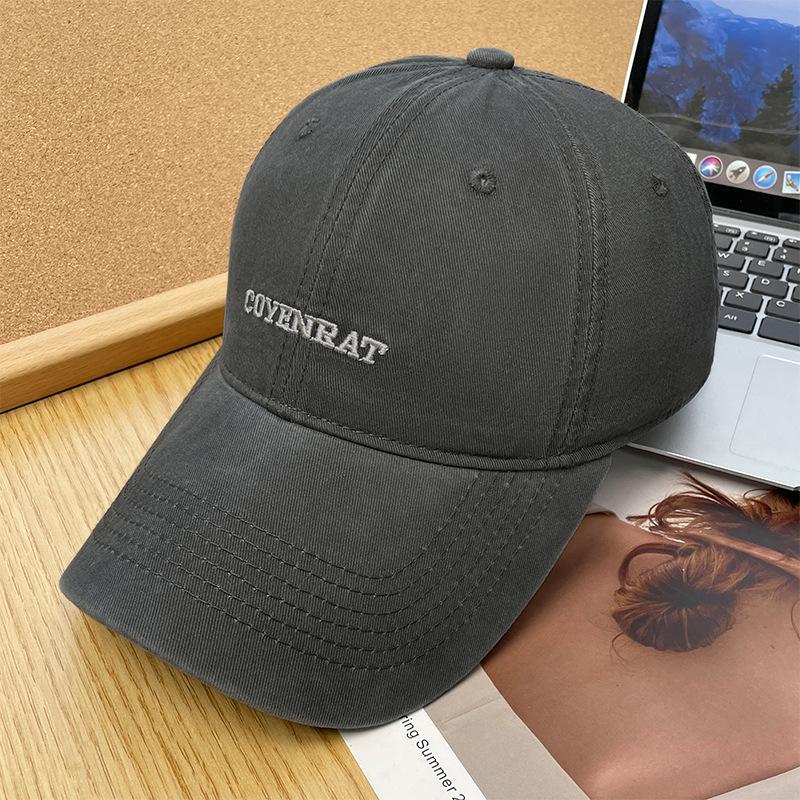 Embroidered Letters Enlarged and Widened Baseball Hat Women's Simple and Versatile Face Showing Small Wide Brimmed Peaked Cap