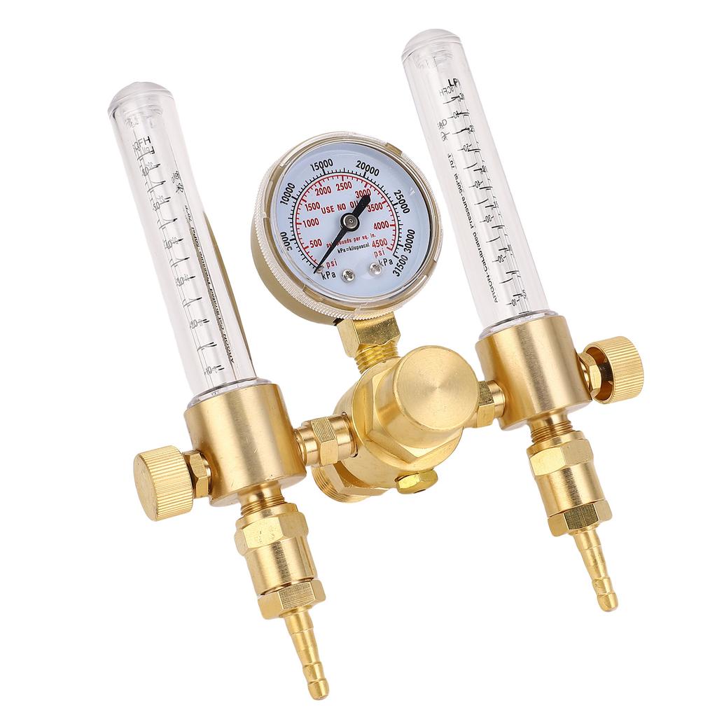 Argon Regulator Flowmeter Double Output 060CFH 04500PSI CGA580 Inlet Argon Flowmeter Gas