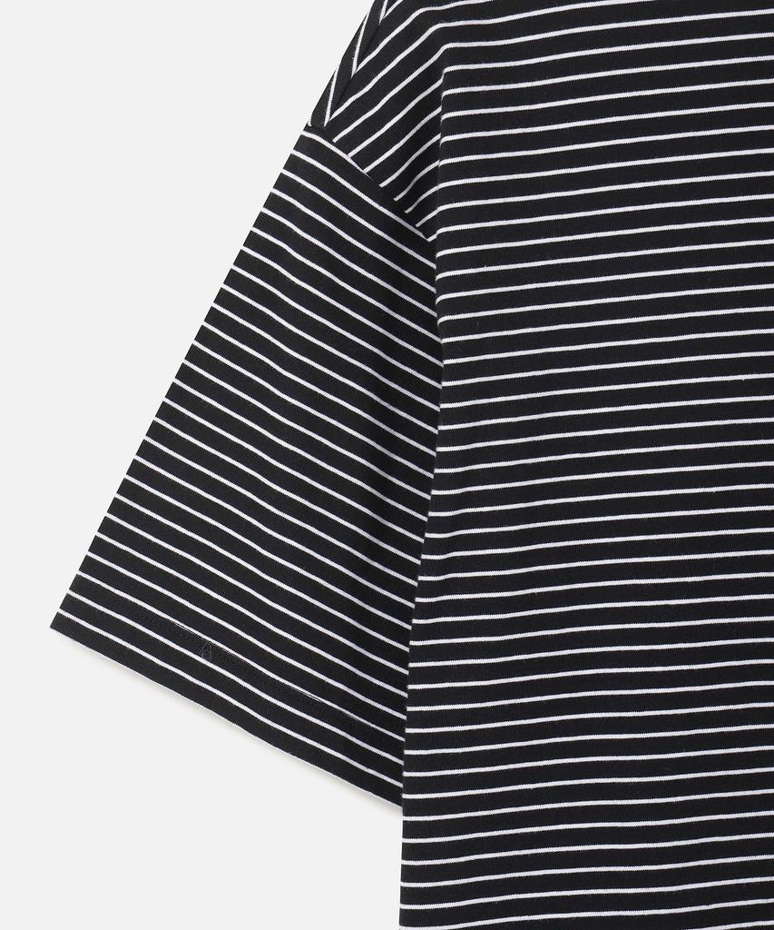 247Silijeu Usa Cotton 20-Count Striped T-Shirt Black