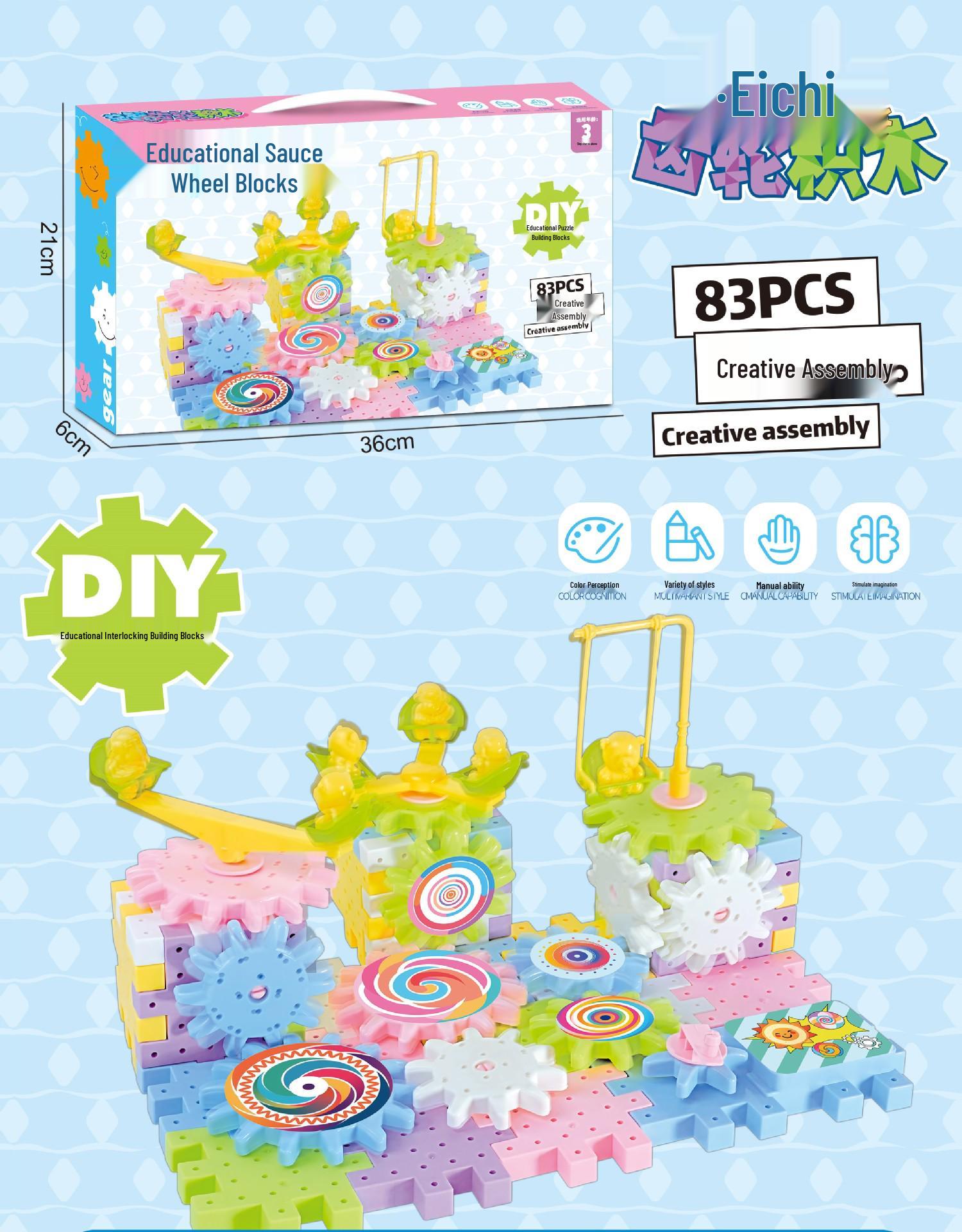 

Children s Rotating Gear Building Blocks Track Set
